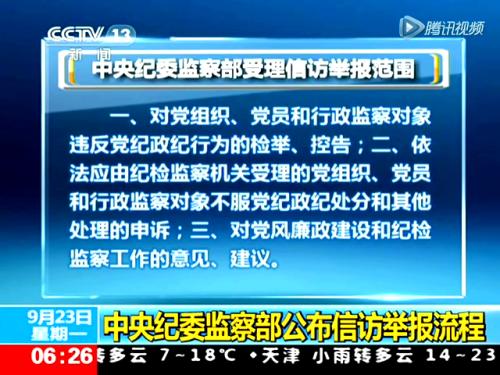 中央纪委信访室紧盯反映六个方面问题的信访举报