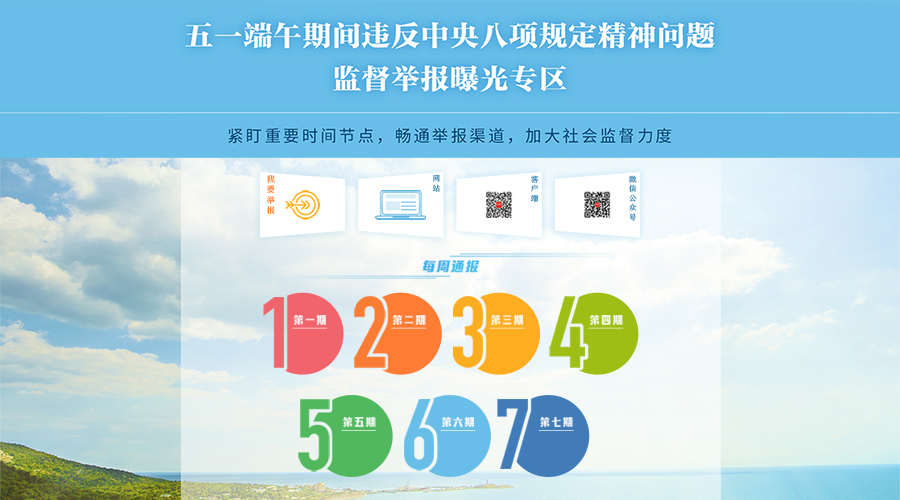 本网推出监督举报曝光专区 欢迎举报五一端午期间“四风”问题