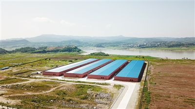 保护区内的电子设备厂，不远处就是长江。 　　王守城摄