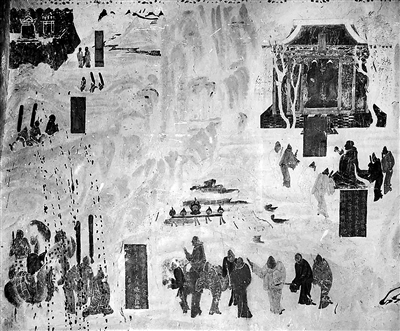 张骞出使西域图（莫高窟第323窟）  （资料图片）