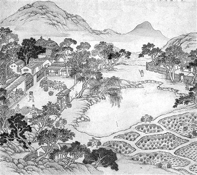 明朝画家文徵明绘《食盈丰收图》。(资料图片)