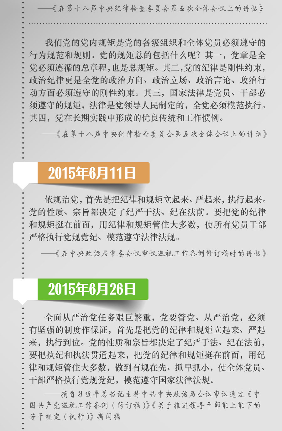 把党规党纪立起来,严起来,用严明的纪律管全党治全党,实践
