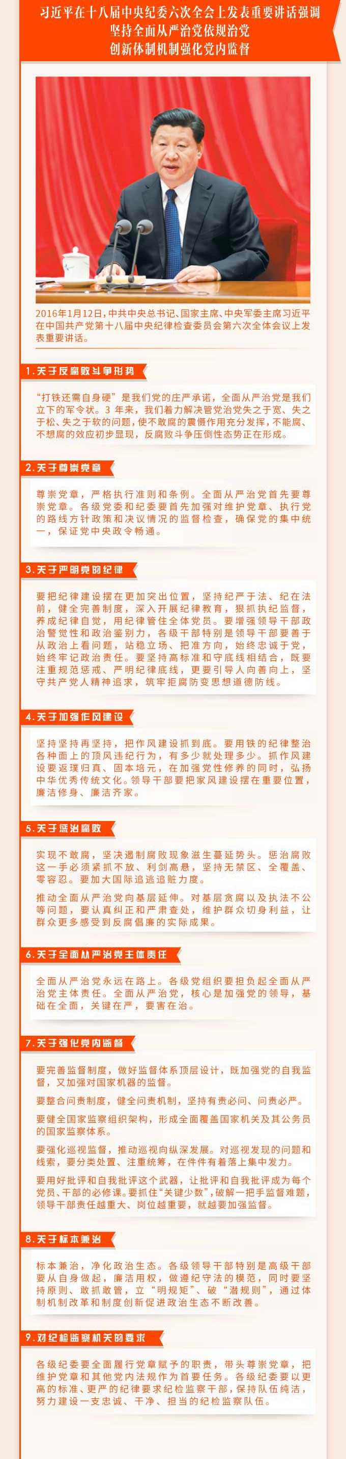 习近平总书记在十八届中央纪委  历次全会上的重要讲话